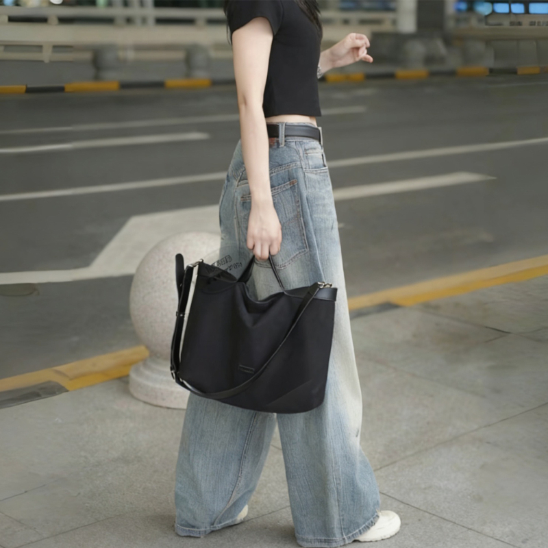 Platnena tote torba, velika kapaciteta, svakodnevna crossbody torba za žene, s džepom na zip i džepom za telefon, podstava od tkanine