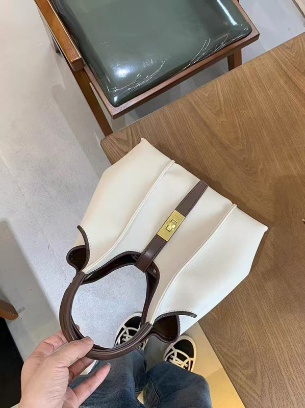 Geantă bucket din PU pentru femei, cu o curea, deschidere deschisă, buzunar intern cu fermoar