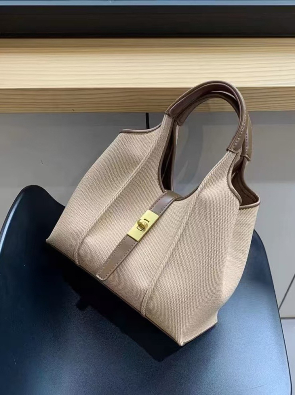 Geantă bucket din PU pentru femei, cu o curea, deschidere deschisă, buzunar intern cu fermoar