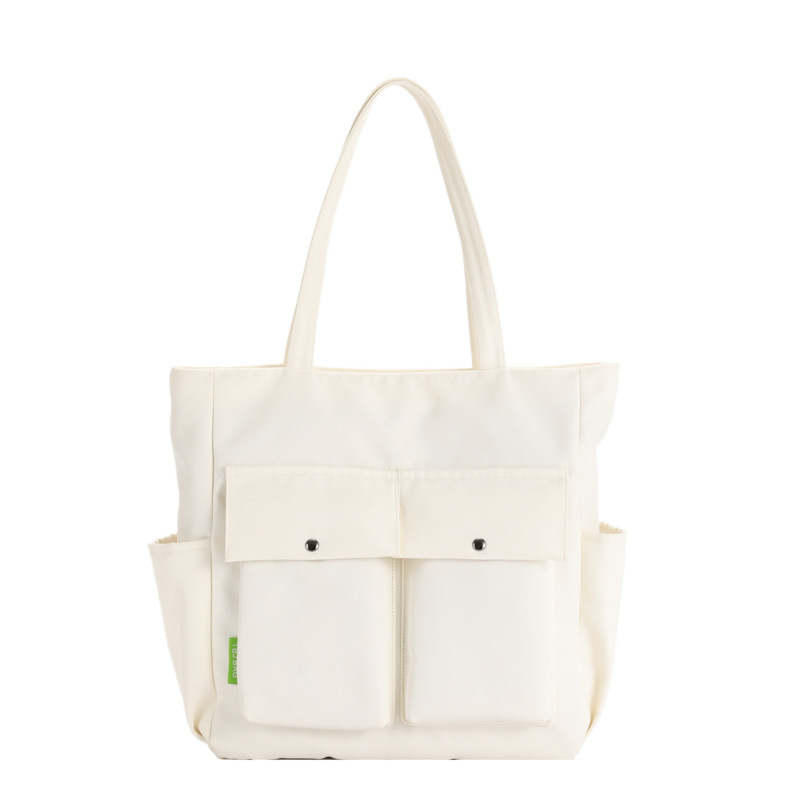 Geantă de mână casual pentru femei, tote din pânză cu fermoar, buzunare interioare pentru telefon și card de identitate, căptușeală poliester, formă verticală pătrată