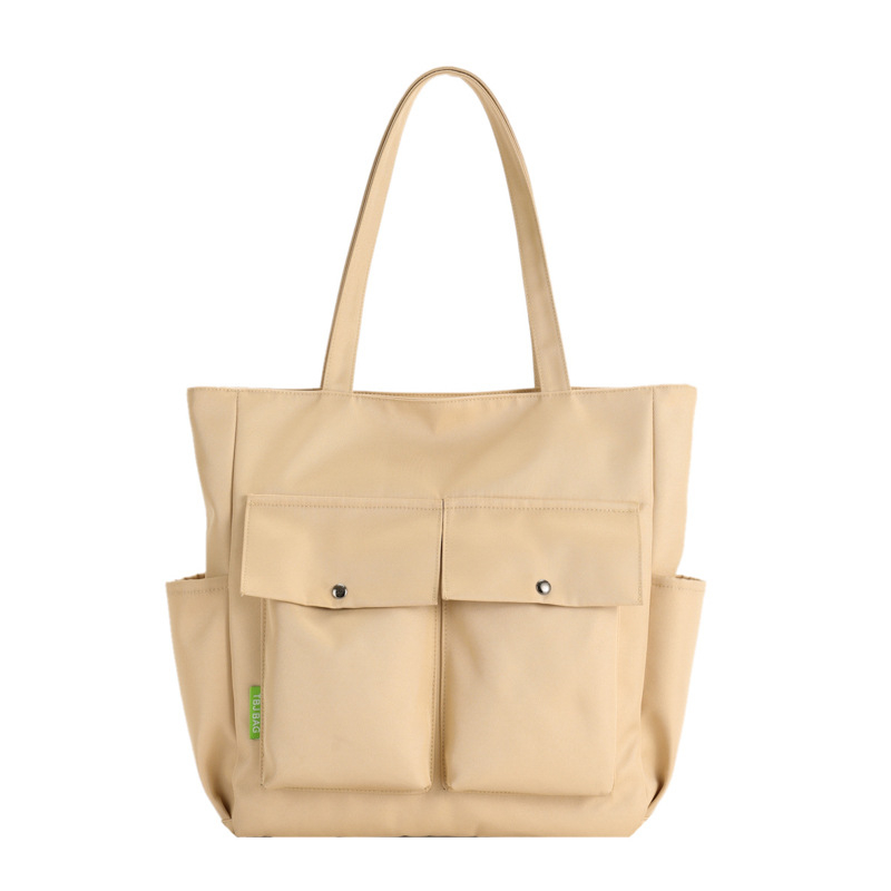 Geantă de mână casual pentru femei, tote din pânză cu fermoar, buzunare interioare pentru telefon și card de identitate, căptușeală poliester, formă verticală pătrată