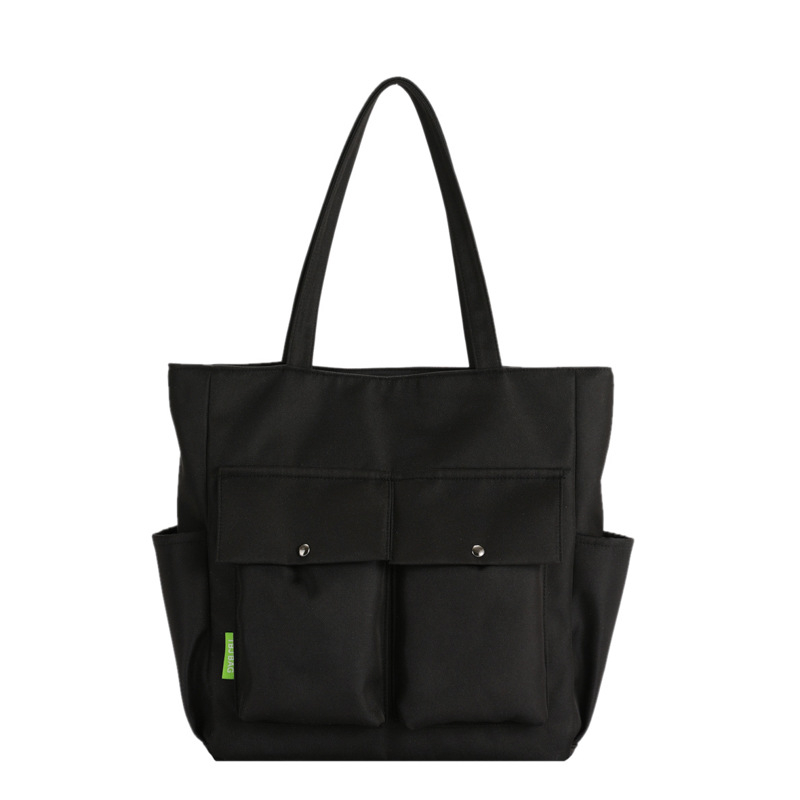 Geantă de mână casual pentru femei, tote din pânză cu fermoar, buzunare interioare pentru telefon și card de identitate, căptușeală poliester, formă verticală pătrată