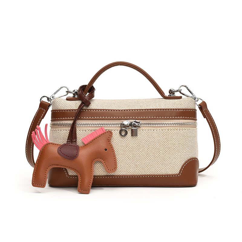 Geantă crossbody din PU – formă pătrată, stil urban minimalist, închidere cu fermoar, căptușeală poliester, cu o singură curea