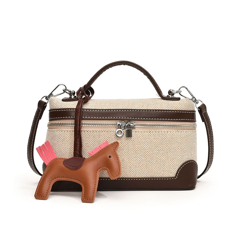 Geantă crossbody din PU – formă pătrată, stil urban minimalist, închidere cu fermoar, căptușeală poliester, cu o singură curea