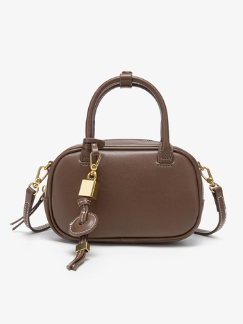 Geantă bowling din canvas, stil stradal, formă ovală, închidere cu fermoar, căptușeală poliester