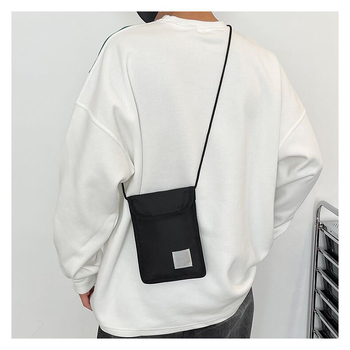 Geantă pentru telefonul mobil, pânză, MINI dimensiune, formă vertical pătrată, fermoar