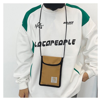 Geantă pentru telefonul mobil, pânză, MINI dimensiune, formă vertical pătrată, fermoar