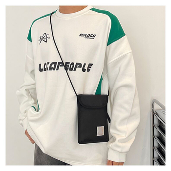 Geantă pentru telefonul mobil, pânză, MINI dimensiune, formă vertical pătrată, fermoar