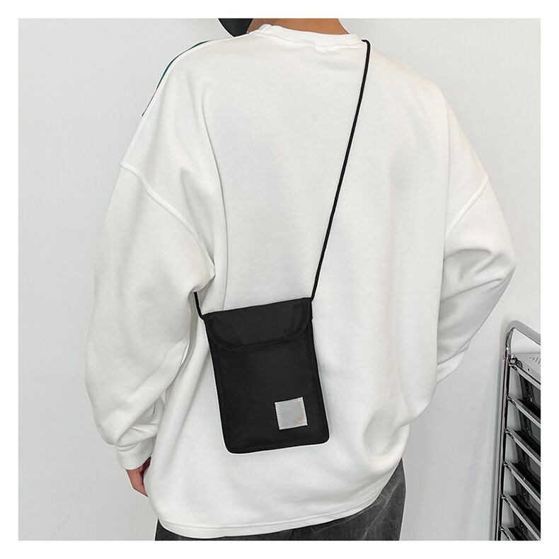 Geantă pentru telefonul mobil, pânză, MINI dimensiune, formă vertical pătrată, fermoar