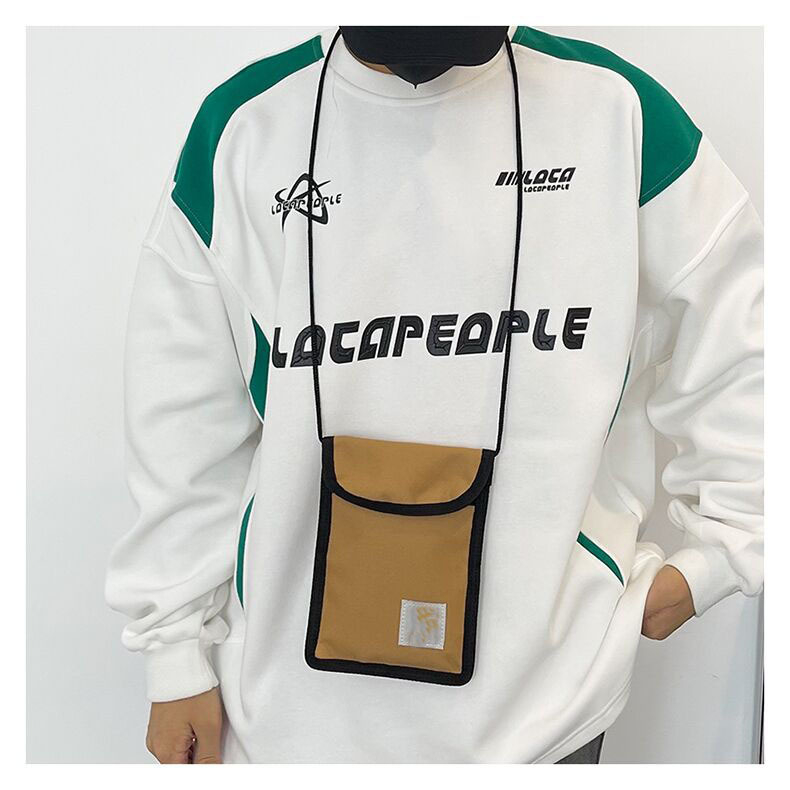 Geantă pentru telefonul mobil, pânză, MINI dimensiune, formă vertical pătrată, fermoar