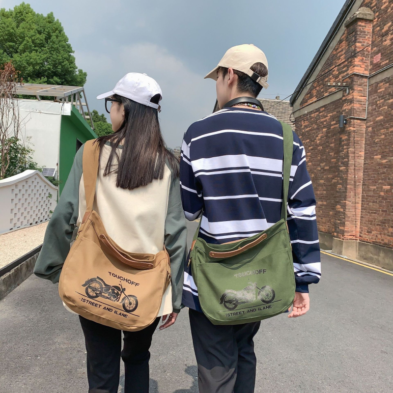 Geantă Tote de damă din pânză, închidere cu fermoar, formă verticală pătrată, buzunar interior cu fermoar, curea de umăr simplă