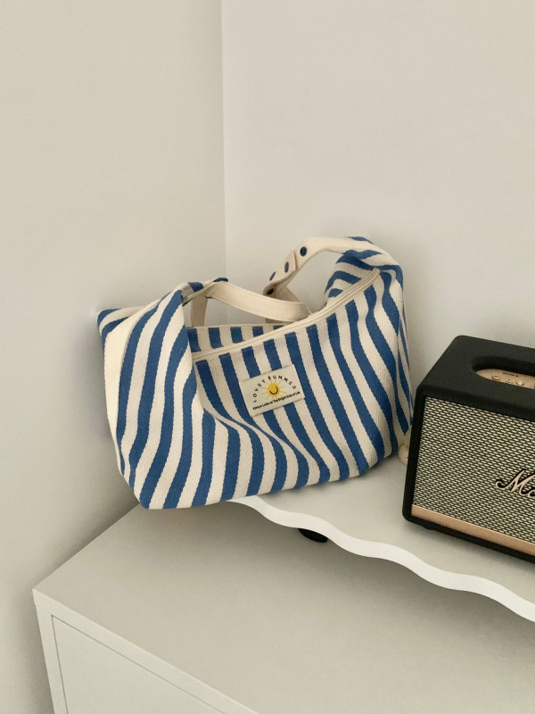 Geantă de umăr în stil Hong Kong, din pânză, capacitate mare, închidere magnetică