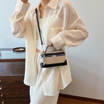 Geantă Hongsen PU Box — Geantă de mână urban minimalistă, formă pătrată orizontală, închidere cu fermoar