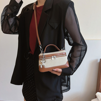 Geantă Hongsen PU Box — Geantă de mână urban minimalistă, formă pătrată orizontală, închidere cu fermoar