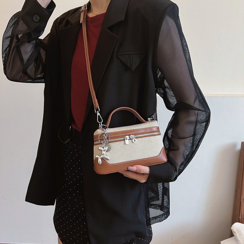 Geantă Hongsen PU Box — Geantă de mână urban minimalistă, formă pătrată orizontală, închidere cu fermoar