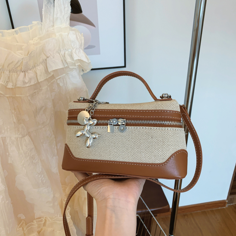 Geantă Hongsen PU Box — Geantă de mână urban minimalistă, formă pătrată orizontală, închidere cu fermoar