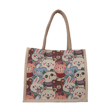 Vászon válltáska nagy kapacitású, vízszintes négyzet alakú forma, mágneszár és azonosító zseb