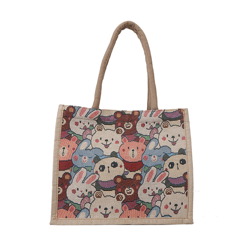 Vászon válltáska nagy kapacitású, vízszintes négyzet alakú forma, mágneszár és azonosító zseb