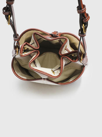 Bucket torba od platna s vezicom za zatvaranje, unutarnji džep za telefon, poliesterska podstava, dimenzije 25×13×29 cm, street fashion, korejski retro stil