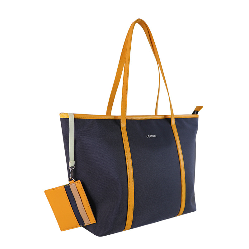 Geantă tote impermeabilă pentru femei din Nylon Oxford, stil de mers la serviciu, logo personalizat, capacitate mare, buzunare interne pentru telefon/ID/laptop