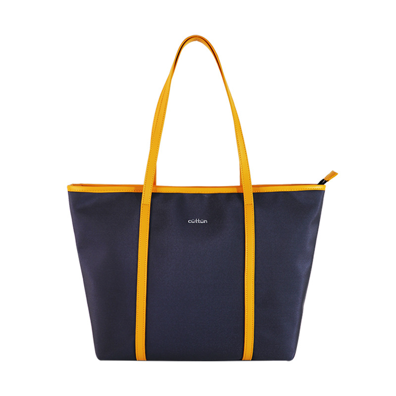 Geantă tote impermeabilă pentru femei din Nylon Oxford, stil de mers la serviciu, logo personalizat, capacitate mare, buzunare interne pentru telefon/ID/laptop