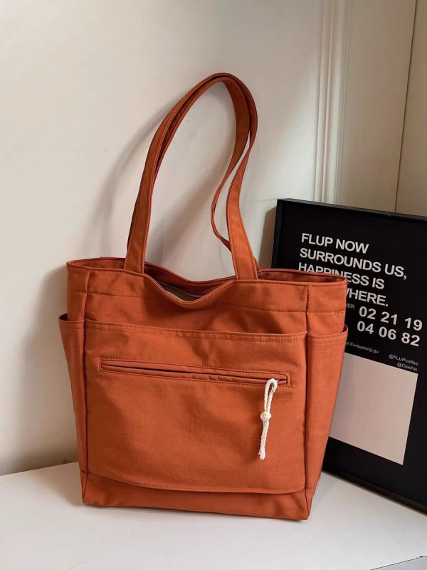 Ženska nylon tote torba - Ulični stil, mekani 3D silueta, zatvaranje na zip, unutarnja džep sa zipom i džep za telefon, podstava od poliestera, dvostruke naramenice