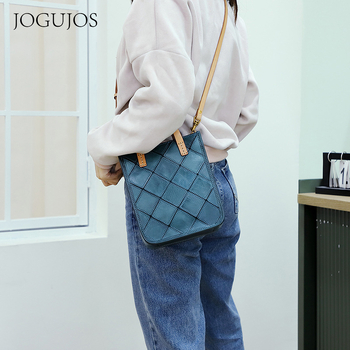 JOGUJOS Princess Series Ženska crossbody torbica – od prave kože, gornji sloj goveđe kože, uspravni kvadratni oblik, podstava od platna, džep na zip, džep za telefon i ID