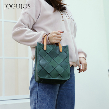 JOGUJOS Princess Series Ženska crossbody torbica – od prave kože, gornji sloj goveđe kože, uspravni kvadratni oblik, podstava od platna, džep na zip, džep za telefon i ID