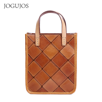 JOGUJOS Princess Series Ženska crossbody torbica – od prave kože, gornji sloj goveđe kože, uspravni kvadratni oblik, podstava od platna, džep na zip, džep za telefon i ID