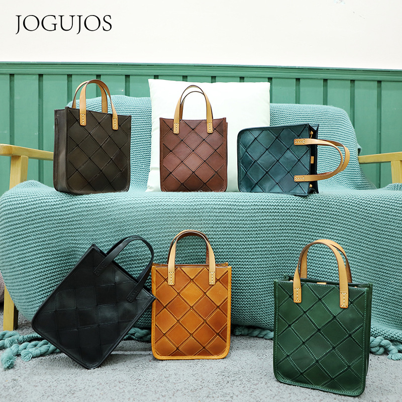 JOGUJOS Princess Series Ženska crossbody torbica – od prave kože, gornji sloj goveđe kože, uspravni kvadratni oblik, podstava od platna, džep na zip, džep za telefon i ID