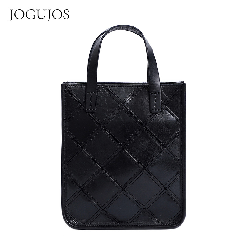 JOGUJOS Princess Series Ženska crossbody torbica – od prave kože, gornji sloj goveđe kože, uspravni kvadratni oblik, podstava od platna, džep na zip, džep za telefon i ID