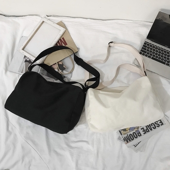 Platnena torba preko ramena – Messenger stil, zatvarač, poliester podstava, vodoravni kvadratni oblik