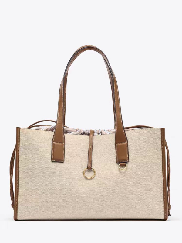Ženska tote torba u urbanom minimalističkom stilu, sintetička koža, horizontalni kvadratni oblik, zatvarač, crossbody remen, džep za telefon