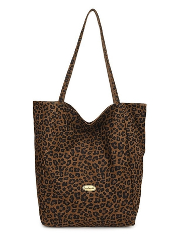 Ženska platnena torba s leopard printom, bucket oblik, reverzibilna, velika kapaciteta, jednostavan svakodnevni stil za posao