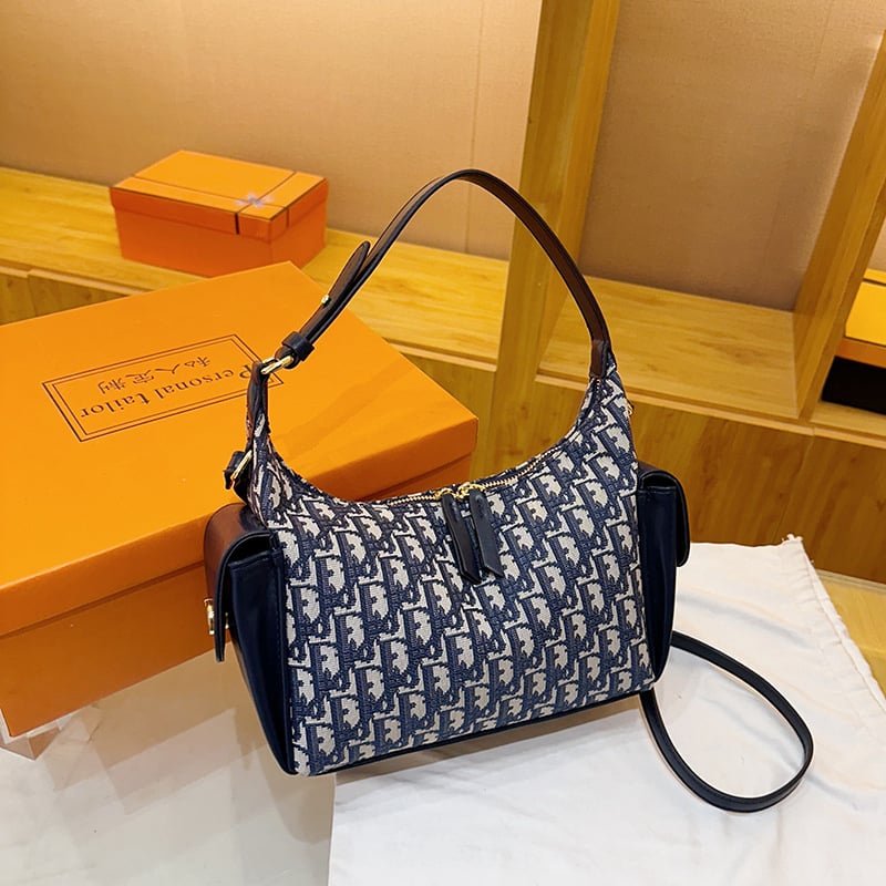 Damska torbica za rame u urbanoj jednostavnosti, platno, crossbody, zatvarač