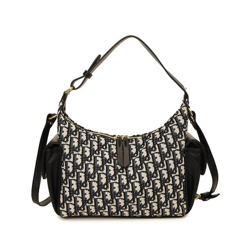 Damska torbica za rame u urbanoj jednostavnosti, platno, crossbody, zatvarač
