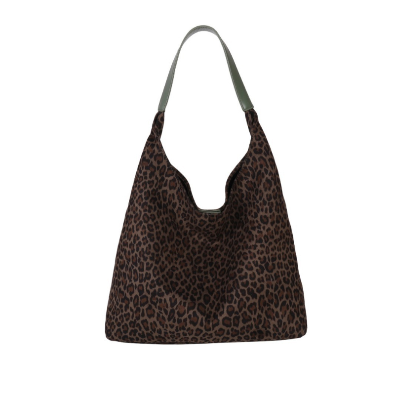 Leopard uzorak tote torba, sintetička koža, vodoravni kvadratni oblik, magnetsko zatvaranje, unutarnji džepovi za telefon i dokumente.