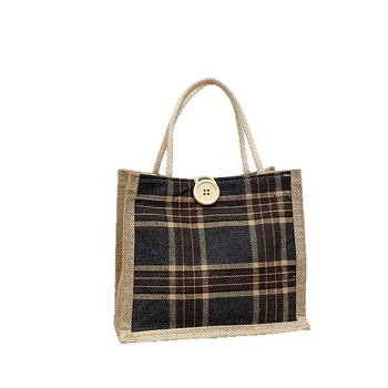 Little elite geantă de damă din pânză, pentru mers la birou, formă orizontală pătrată, deschidere cu cârlig