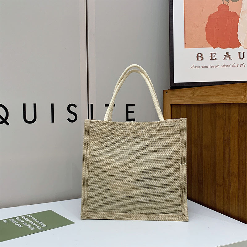 Little elite geantă de damă din pânză, pentru mers la birou, formă orizontală pătrată, deschidere cu cârlig