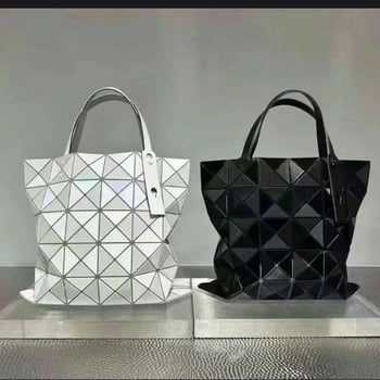 Torba za ramena — Geometrijski romboidni oblik, PVC materijal, uspravni kvadratni silueta, magnetska kopča, tajni džep sa zipom, platnena podstava