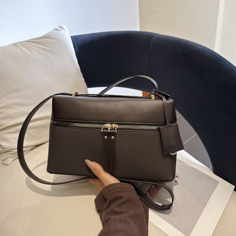 Crossbody torba, PU materijal, patchwork platna, zatvarač, unutarnje organizacije: džep sa zatvaračem i džep za dokumente, jesensko 2025 izdanje