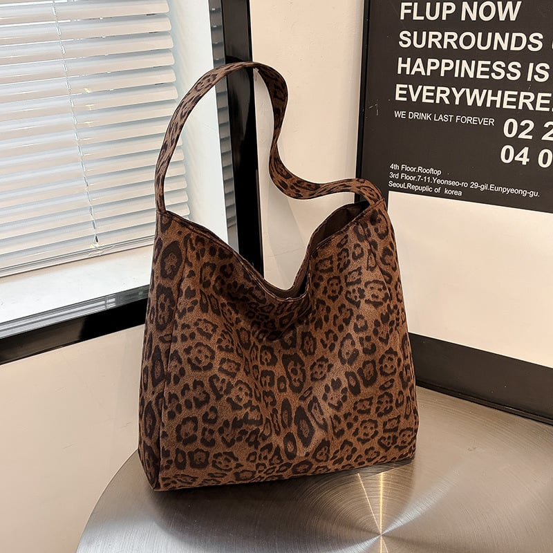 Retro leopard-to tote torba od platna, magnetsko zatvaranje, pamučna podstava, unutarnja pretinica za telefon