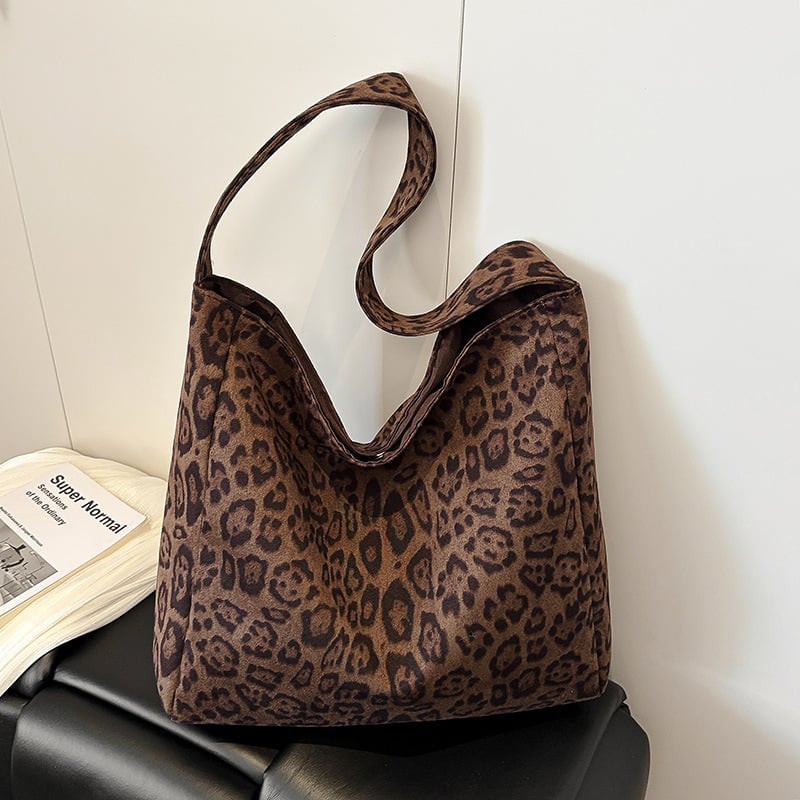 Retro leopard-to tote torba od platna, magnetsko zatvaranje, pamučna podstava, unutarnja pretinica za telefon