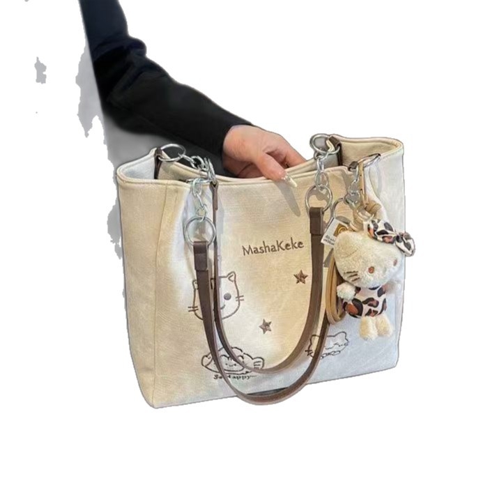 Torbica Tote od platna sa zatvaračem na zip, unisex dizajn, vodoravni kvadratni oblik, laminirani unutarnji džep s zatvaračem