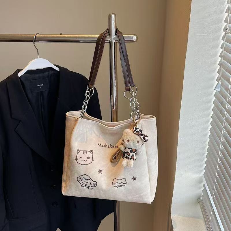 Torbica Tote od platna sa zatvaračem na zip, unisex dizajn, vodoravni kvadratni oblik, laminirani unutarnji džep s zatvaračem