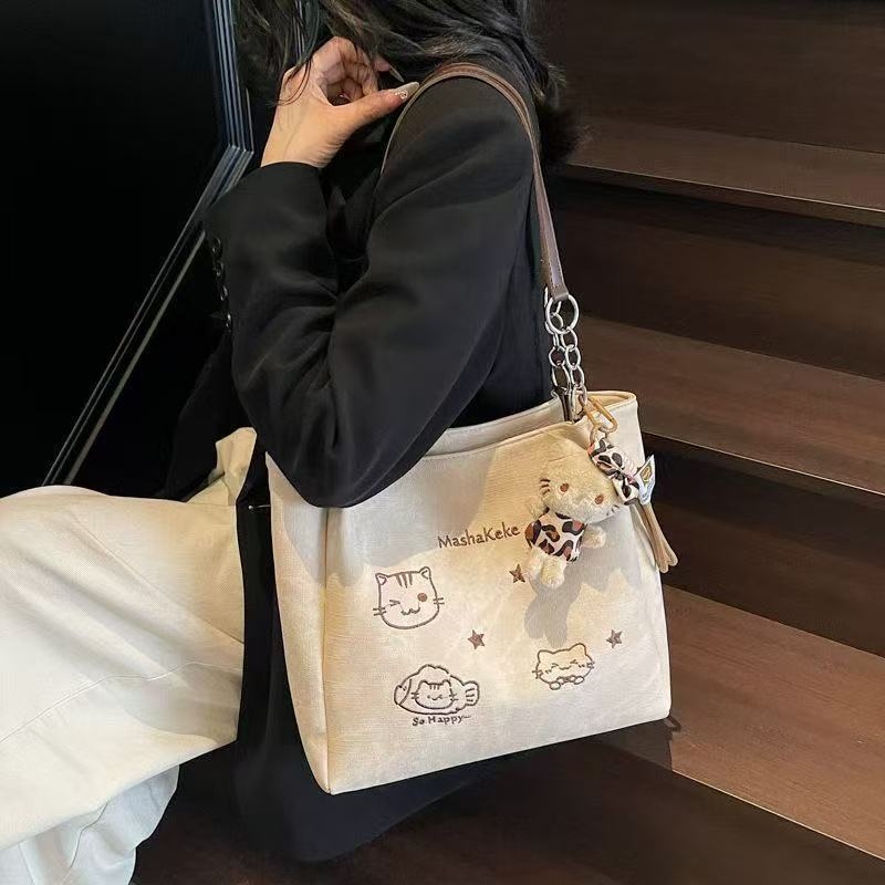 Torbica Tote od platna sa zatvaračem na zip, unisex dizajn, vodoravni kvadratni oblik, laminirani unutarnji džep s zatvaračem