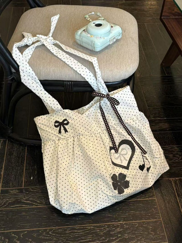 Kanvas tote torba s printom srca u bodicama, velika kapaciteta, ramena/crossbody torba, džepovi za telefon i dokumente, podstava od poliestera