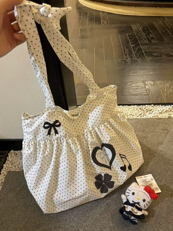 Kanvas tote torba s printom srca u bodicama, velika kapaciteta, ramena/crossbody torba, džepovi za telefon i dokumente, podstava od poliestera