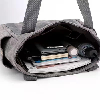 Platnena Tote torba, gradski jednostavan stil, uspravni kvadratni oblik, zatvarač, unutarnja džep za telefon