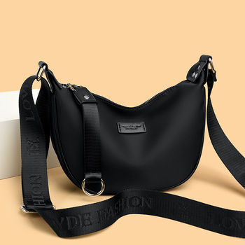 Geantă de subraț din Oxford, stil street-trend, formă ovală, fermoar, buzunar intern pentru telefon